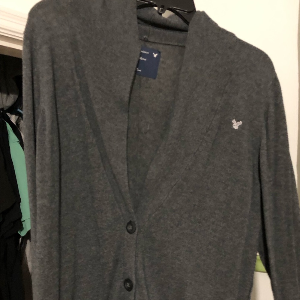 Gray button down cardigan